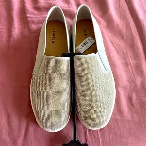 Torrid silver sparkly slip on sneakers 11W